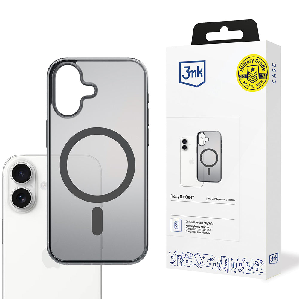 MagSafe-deksel for Apple iPhone 17, 3MK, Frosty MagCase, Svart