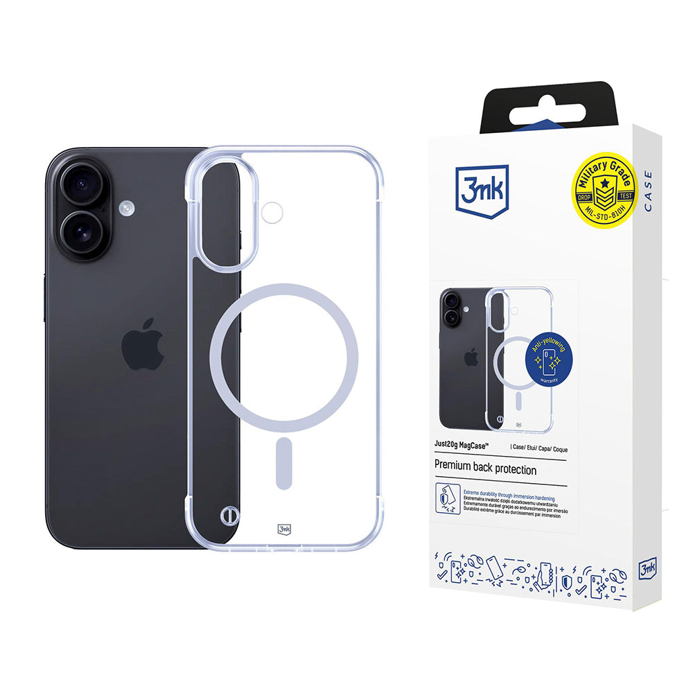 MagSafe-deksel for Apple iPhone 17, 3MK, Bare 20g, Transparent