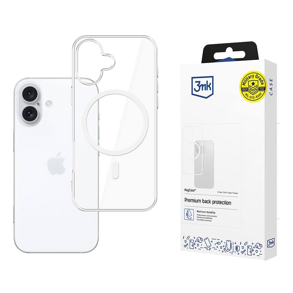 MagSafe-deksel for Apple iPhone 17, 3MK, MagCase, Gjennomsiktig