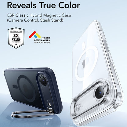 MagSafe-deksel for Apple iPhone 17 Air, ESR, Classic Hybrid Kickstand, Satinblå