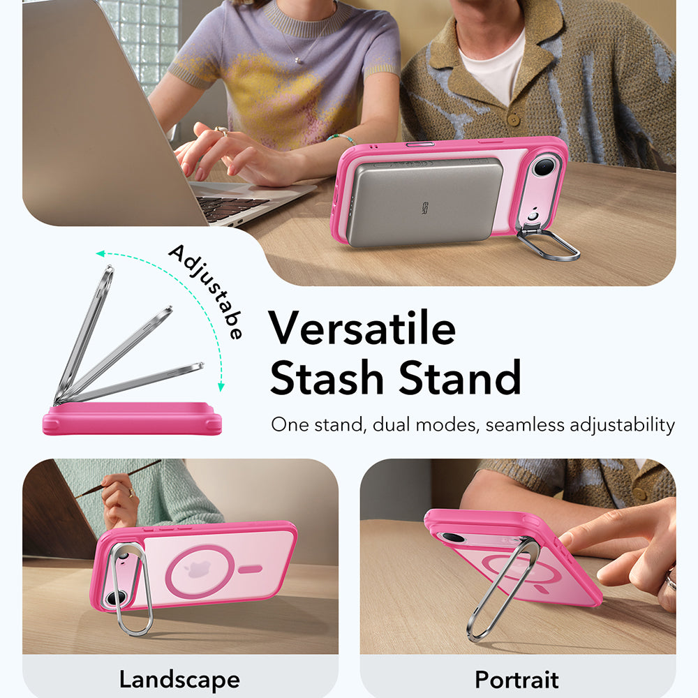 MagSafe-deksel for Apple iPhone 17 Air, ESR, Classic Hybrid Kickstand, Satinrosa