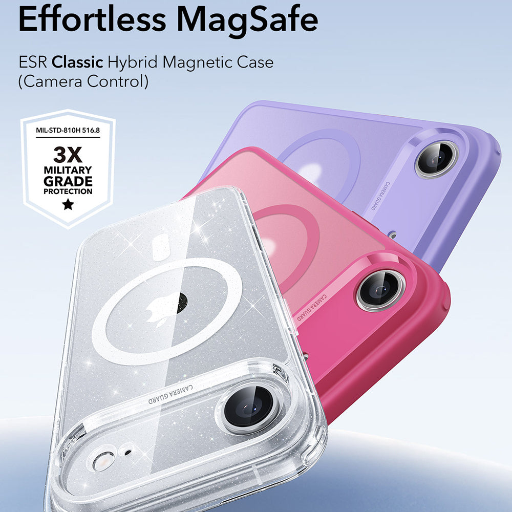 MagSafe-deksel for Apple iPhone 17 Air, ESR, Classic Hybrid Shimmer, Gjennomsiktig