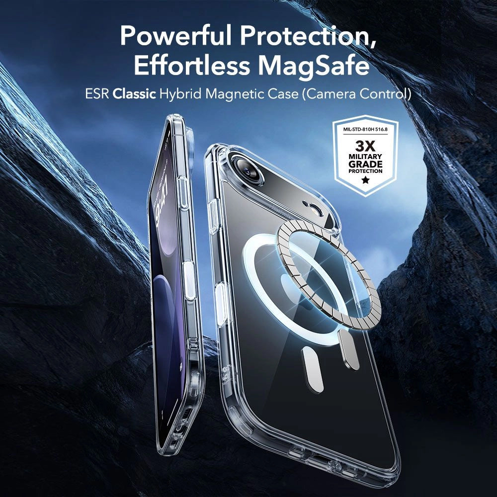 MagSafe-deksel for Apple iPhone 17 Air, ESR, Classic Hybrid med skjermbeskytter, Gjennomsiktig