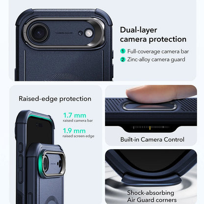MagSafe-deksel for Apple iPhone 17 Air, ESR, Cyber Armor Kickstand, Blå