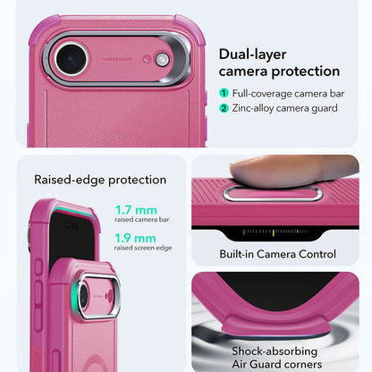 MagSafe-deksel for Apple iPhone 17 Air, ESR, Cyber Armor Kickstand, Rosa