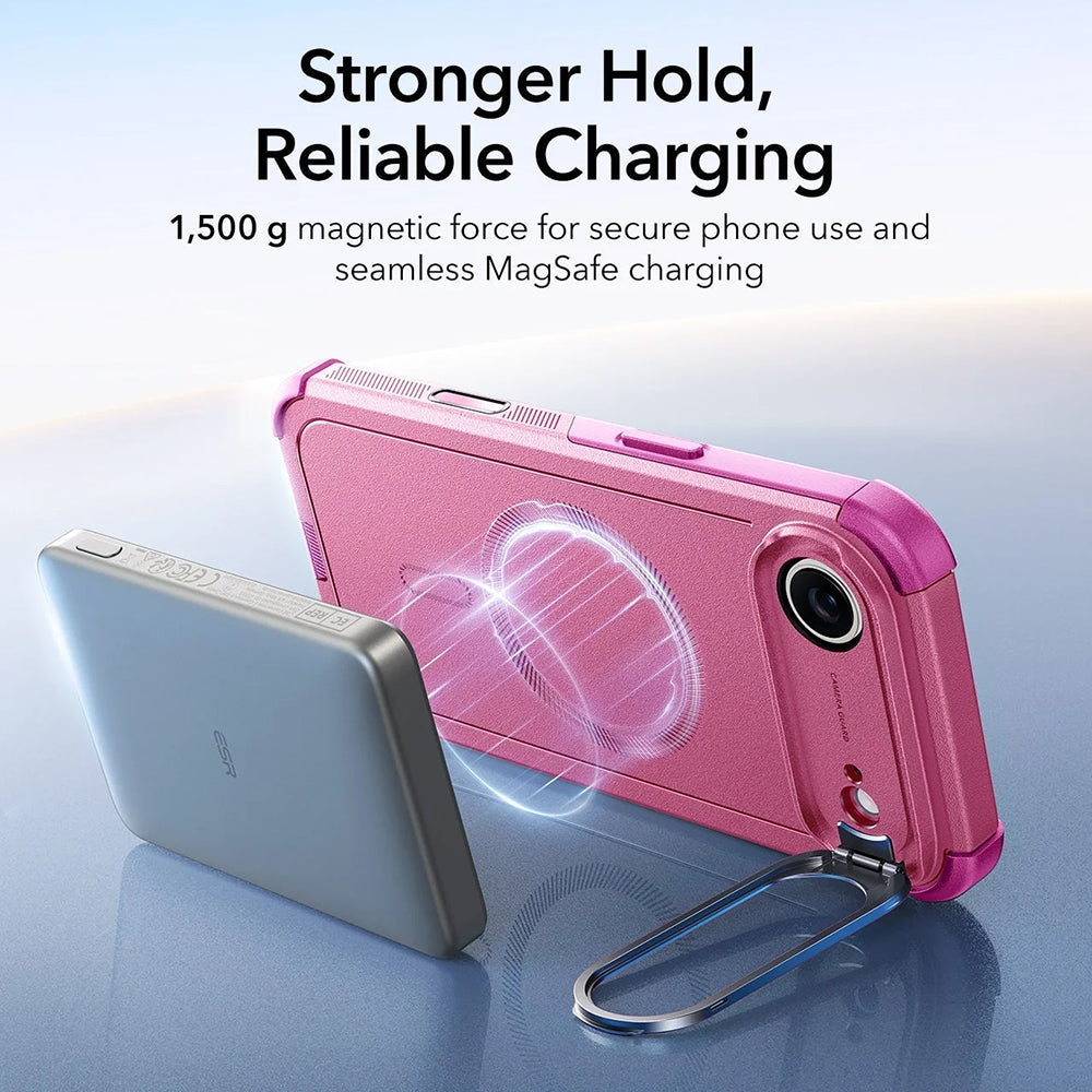 MagSafe-deksel for Apple iPhone 17 Air, ESR, Cyber Armor Kickstand, Rosa