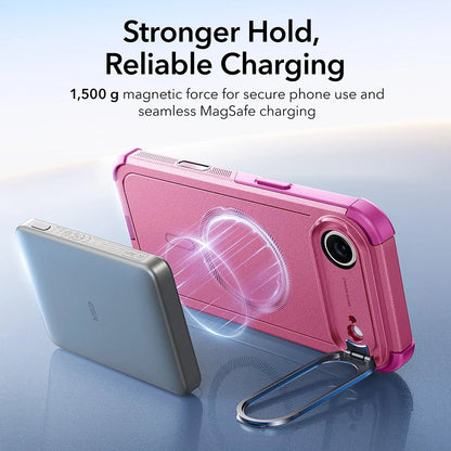 MagSafe-deksel for Apple iPhone 17 Air, ESR, Cyber Armor Kickstand, Rosa
