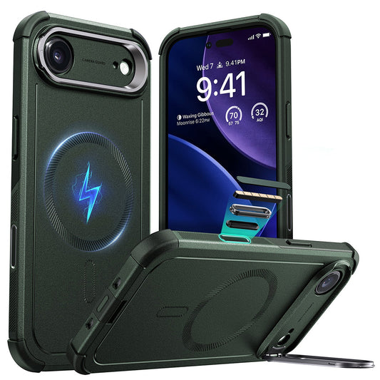 MagSafe-deksel for Apple iPhone 17 Air, ESR, Cyber Armor Kickstand, Grønn