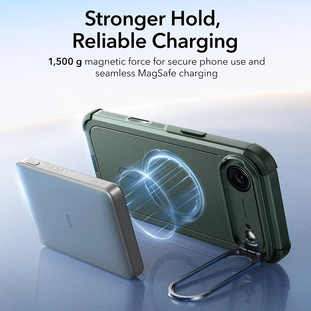 MagSafe-deksel for Apple iPhone 17 Air, ESR, Cyber Armor Kickstand, Grønn