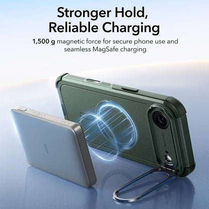 MagSafe-deksel for Apple iPhone 17 Air, ESR, Cyber Armor Kickstand, Grønn