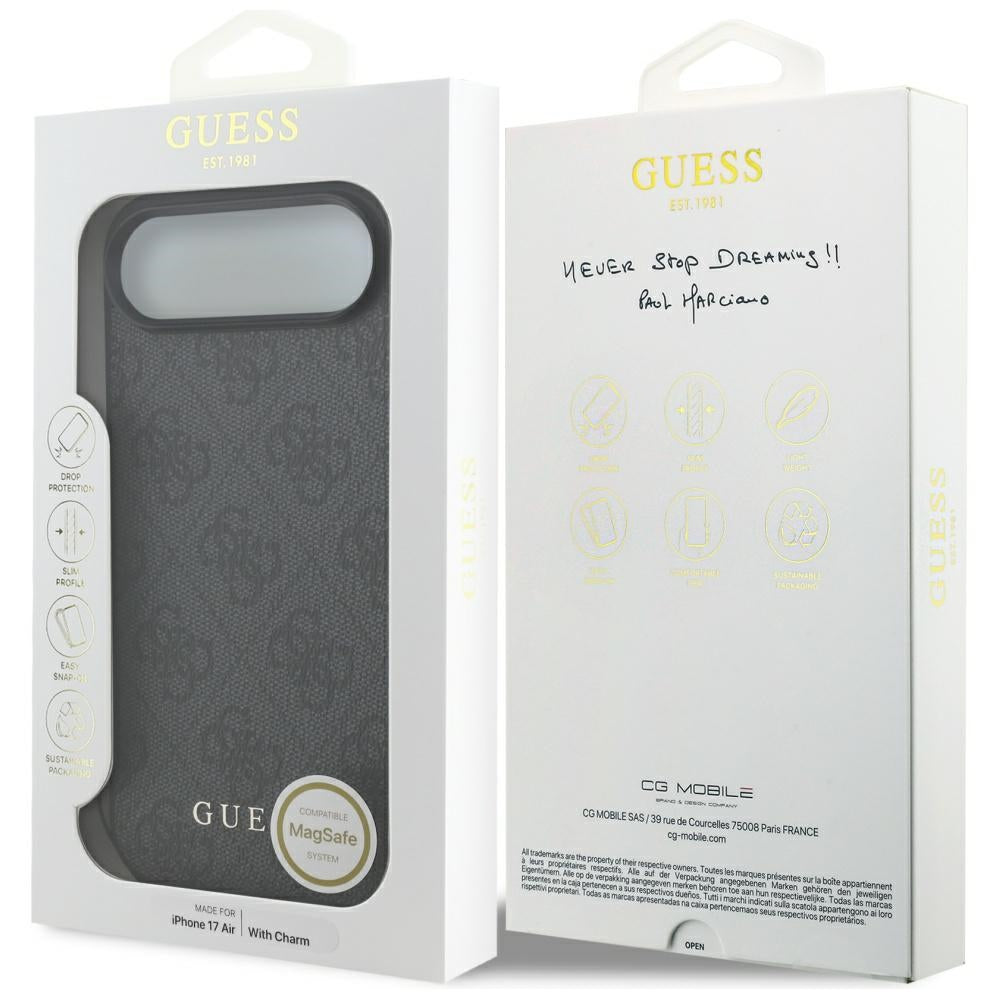 MagSafe-deksel for Apple iPhone 17 Air, Guess, 4G Charm Cradle, Svart