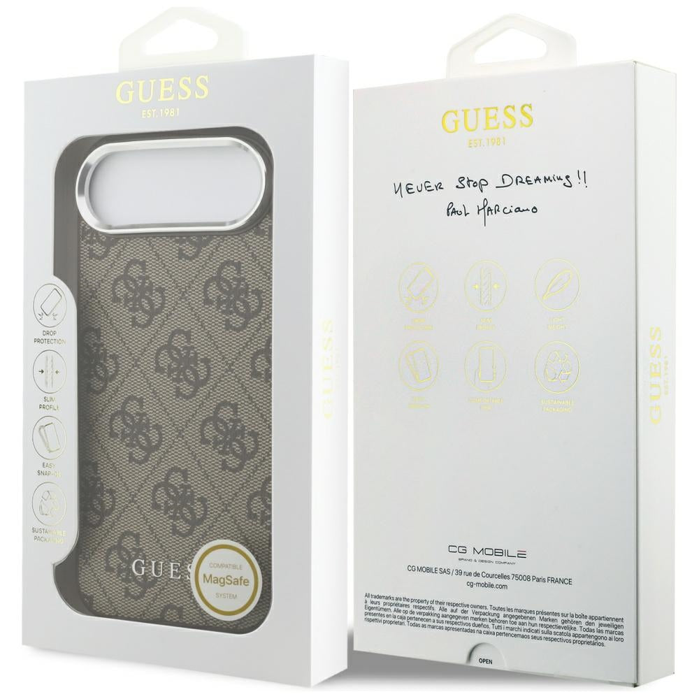 MagSafe-deksel for Apple iPhone 17 Air, Guess, 4G Classic Logo, Brun
