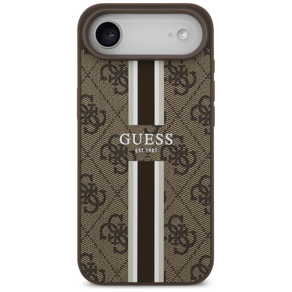 MagSafe-deksel for Apple iPhone 17 Air, Guess, 4G Printed Stripes, Brun