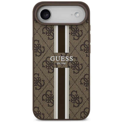 MagSafe-deksel for Apple iPhone 17 Air, Guess, 4G Printed Stripes, Brun