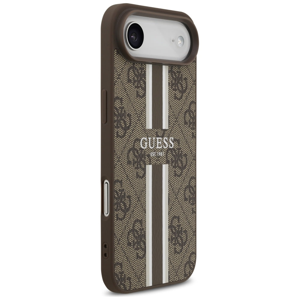 MagSafe-deksel for Apple iPhone 17 Air, Guess, 4G Printed Stripes, Brun
