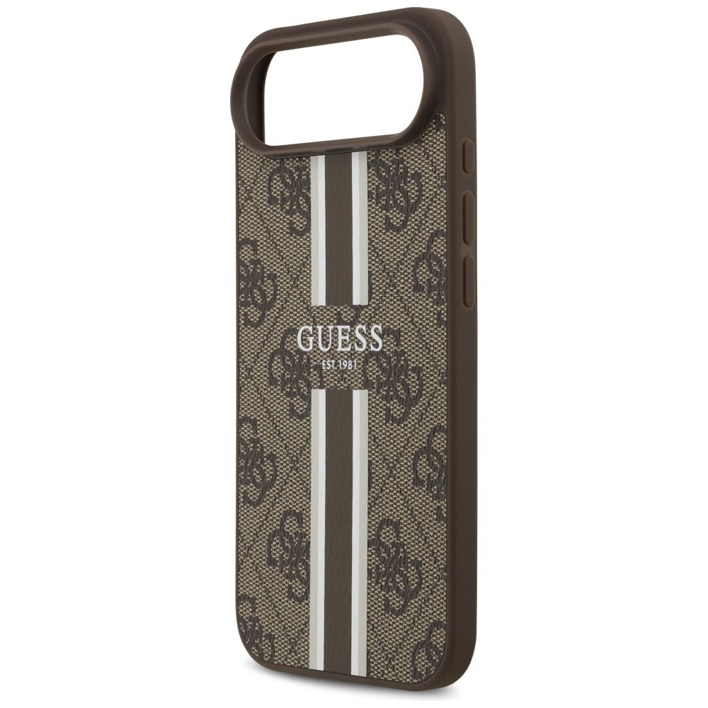 MagSafe-deksel for Apple iPhone 17 Air, Guess, 4G Printed Stripes, Brun