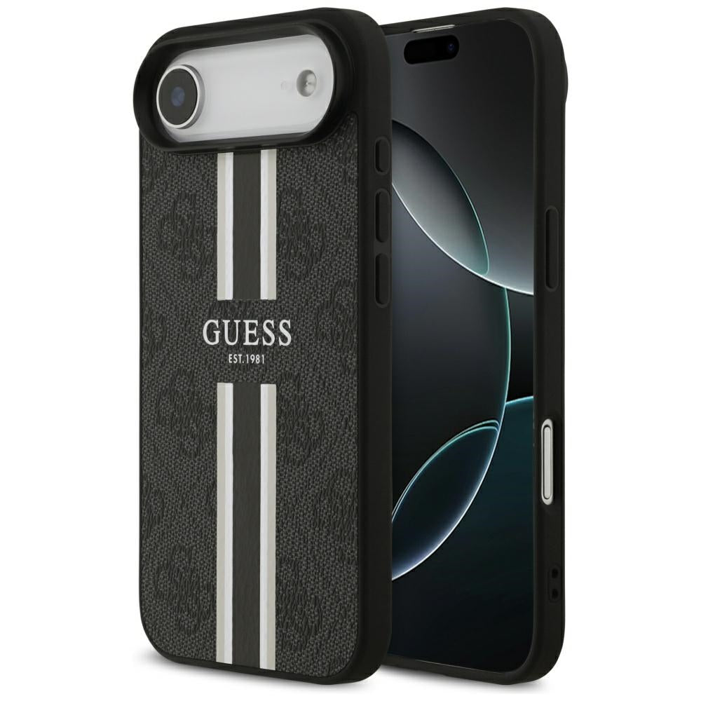 MagSafe-deksel for Apple iPhone 17 Air, Guess, 4G Printed Stripes, Svart
