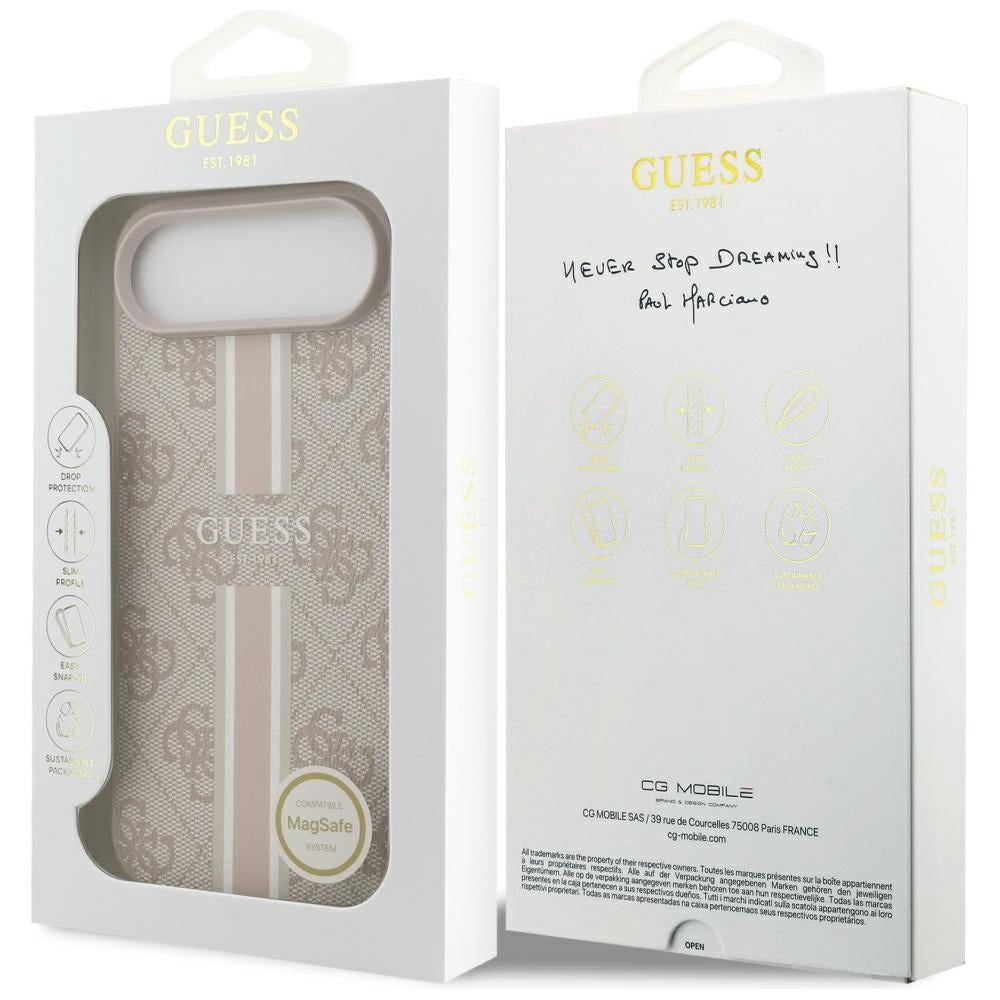 MagSafe-deksel for Apple iPhone 17 Air, Guess, 4G Printed Stripes, Rosa