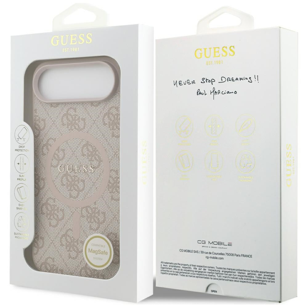MagSafe-deksel for Apple iPhone 17 Air, Guess, 4G Ring Classic Logo, Rosa