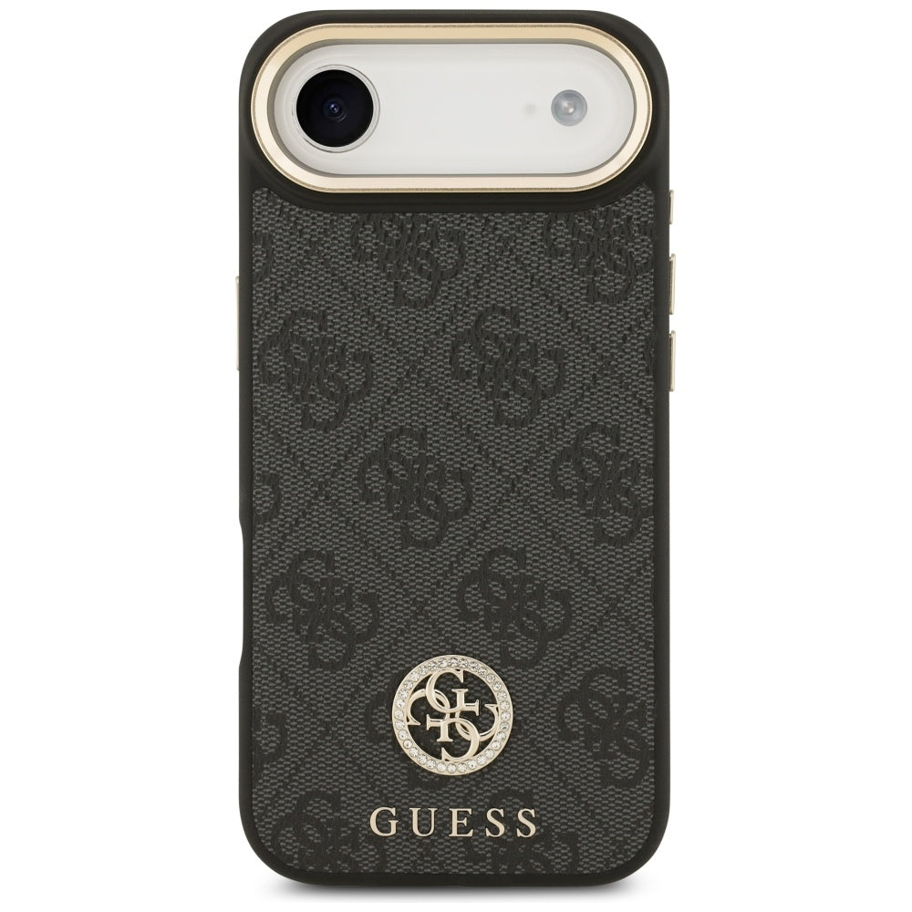 MagSafe-deksel for Apple iPhone 17 Air, Guess, 4G Strass Logo med stor stropp, Svart