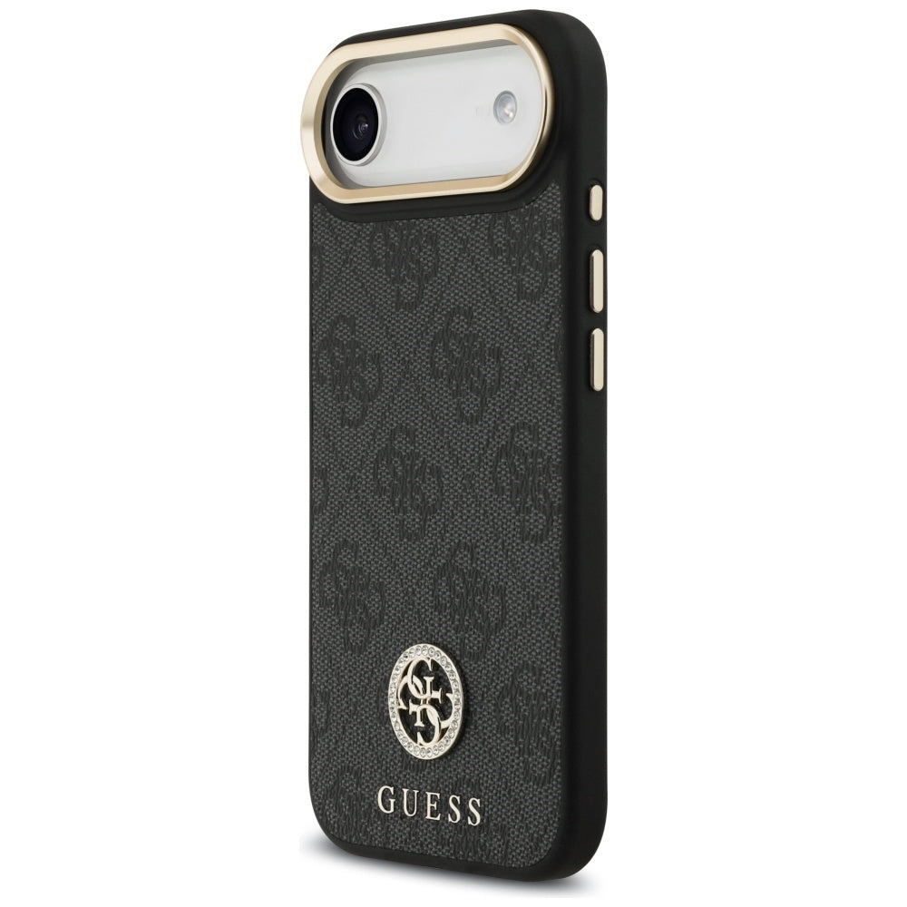 MagSafe-deksel for Apple iPhone 17 Air, Guess, 4G Strass Logo med stor stropp, Svart
