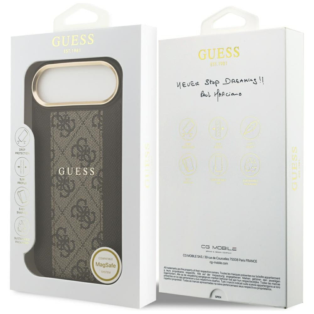 MagSafe-deksel for Apple iPhone 17 Air, Guess, 4G Stripe, Brun