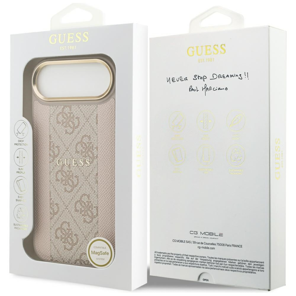 MagSafe-deksel for Apple iPhone 17 Air, Guess, 4G Stripe, Rosa