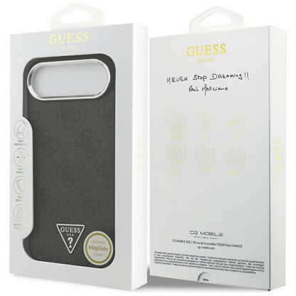 MagSafe-deksel for Apple iPhone 17 Air, Guess, 4G Triangle Logo, Svart Sølv