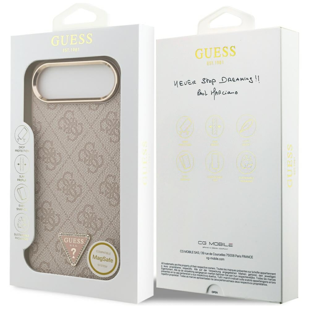 MagSafe-deksel for Apple iPhone 17 Air, Guess, 4G Triangle Logo, Gullrosa
