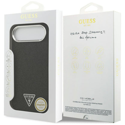 MagSafe-deksel for Apple iPhone 17 Air, Guess, Glitter Triangle Logo, Svart