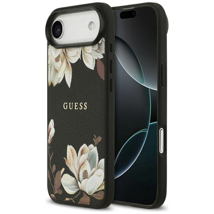 MagSafe-deksel for Apple iPhone 17 Air, Guess, Grained Flowers, Svart