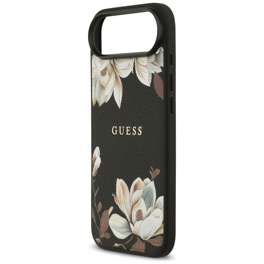 MagSafe-deksel for Apple iPhone 17 Air, Guess, Grained Flowers, Svart