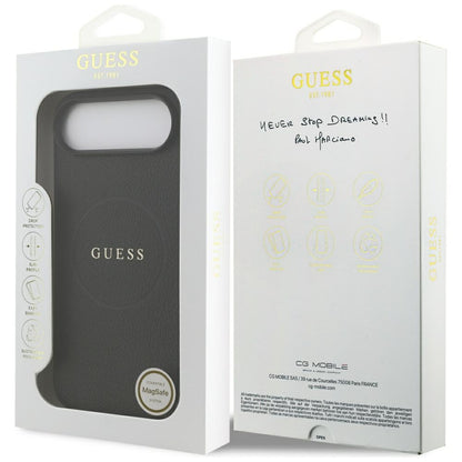 MagSafe deksel for Apple iPhone 17 Air, Guess, Grained Gold Ring, Svart
