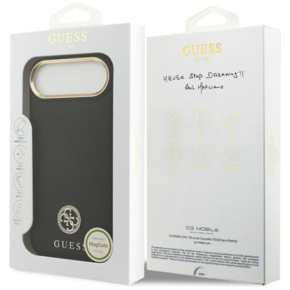 MagSafe-deksel for Apple iPhone 17 Air, Guess, Grained Strass Logo, Svart