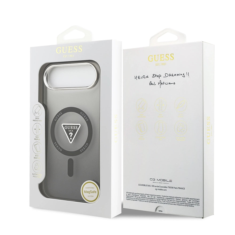 MagSafe-deksel for Apple iPhone 17 Air, Guess, IML Gradient Triangle Logo, Svart