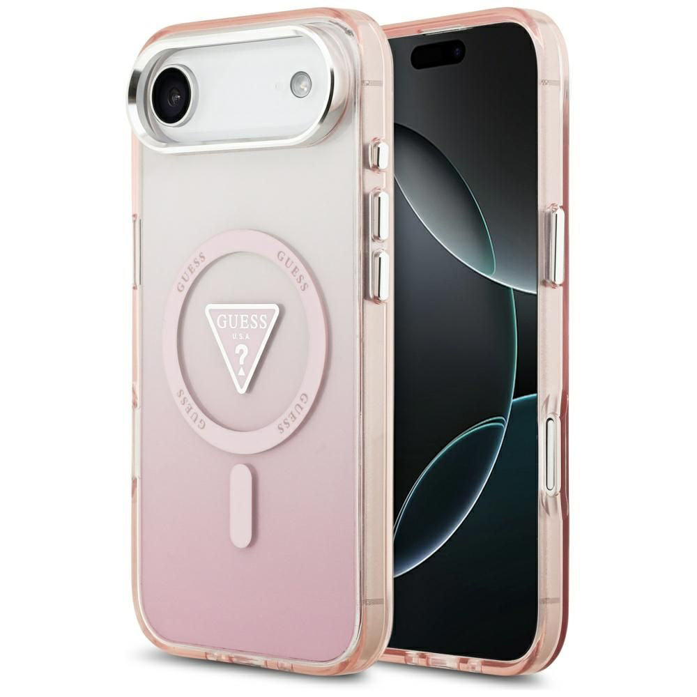 MagSafe-deksel for Apple iPhone 17 Air, Guess, IML Gradient Triangle Logo, Rosa