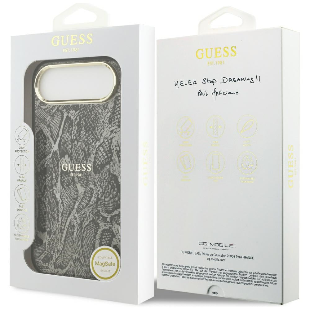 MagSafe-deksel for Apple iPhone 17 Air, Guess, Python-mønster, Svart
