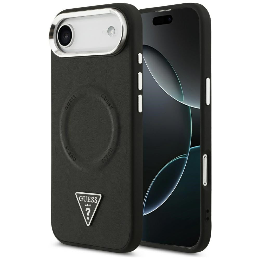 MagSafe-deksel for Apple iPhone 17 Air, Guess, Triangle Logo, Svart Sølv