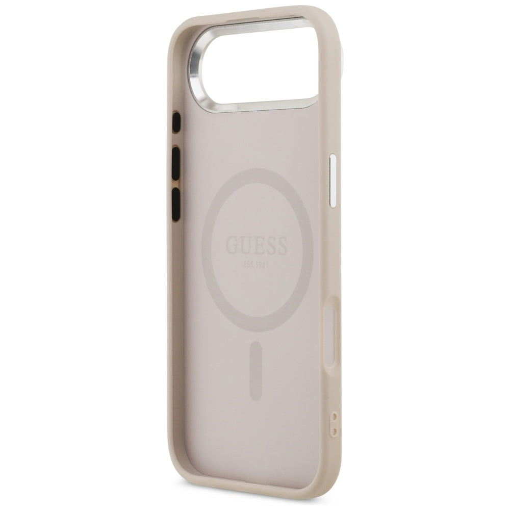 MagSafe-deksel for Apple iPhone 17 Air, Guess, Triangle Logo, Sølvrosa