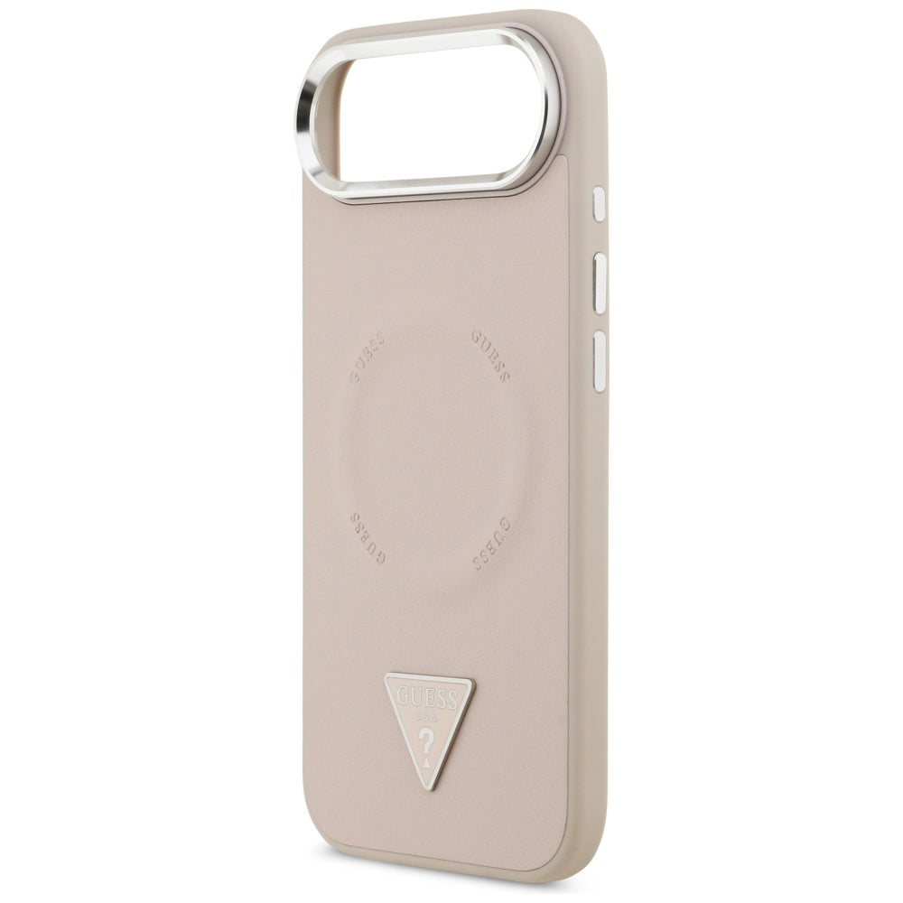 MagSafe-deksel for Apple iPhone 17 Air, Guess, Triangle Logo, Sølvrosa