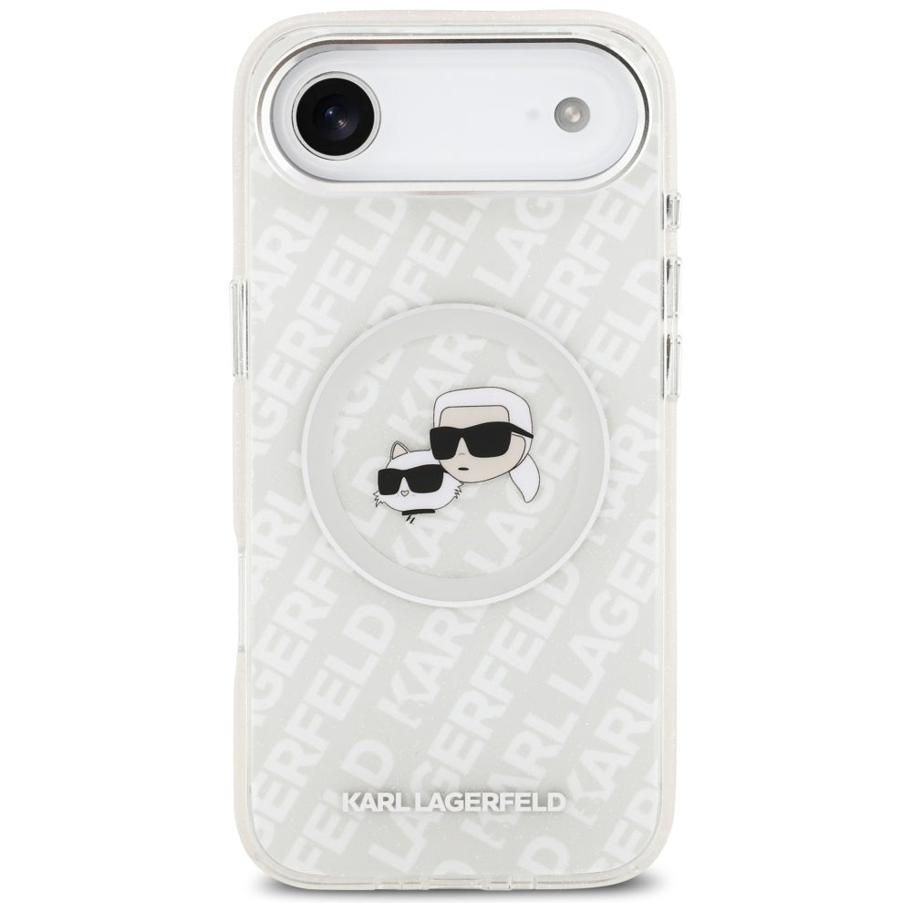 MagSafe-deksel for Apple iPhone 17 Air, Karl Lagerfeld, IML Glitter Karl & Choupette`s Heads, Grå