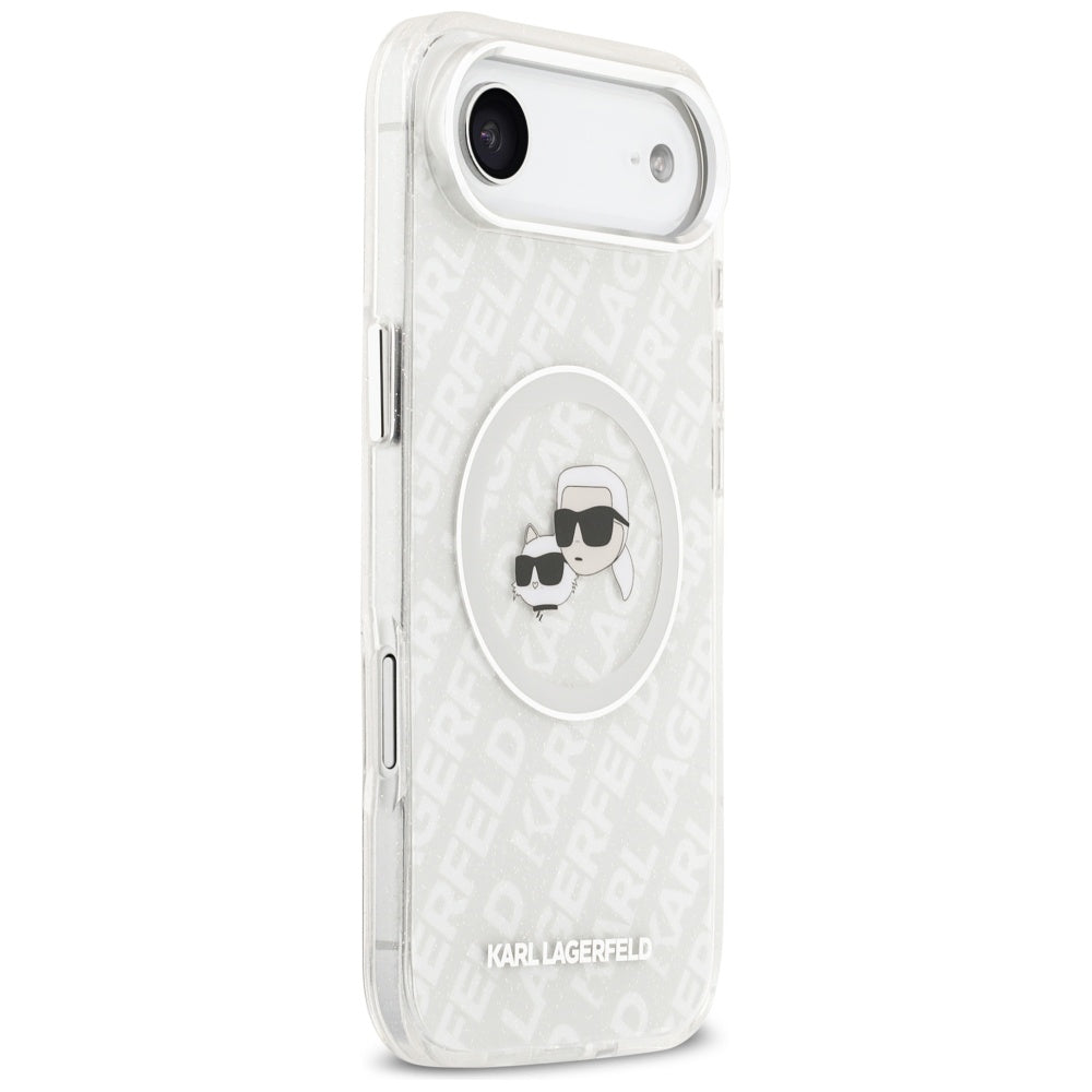 MagSafe-deksel for Apple iPhone 17 Air, Karl Lagerfeld, IML Glitter Karl & Choupette`s Heads, Grå