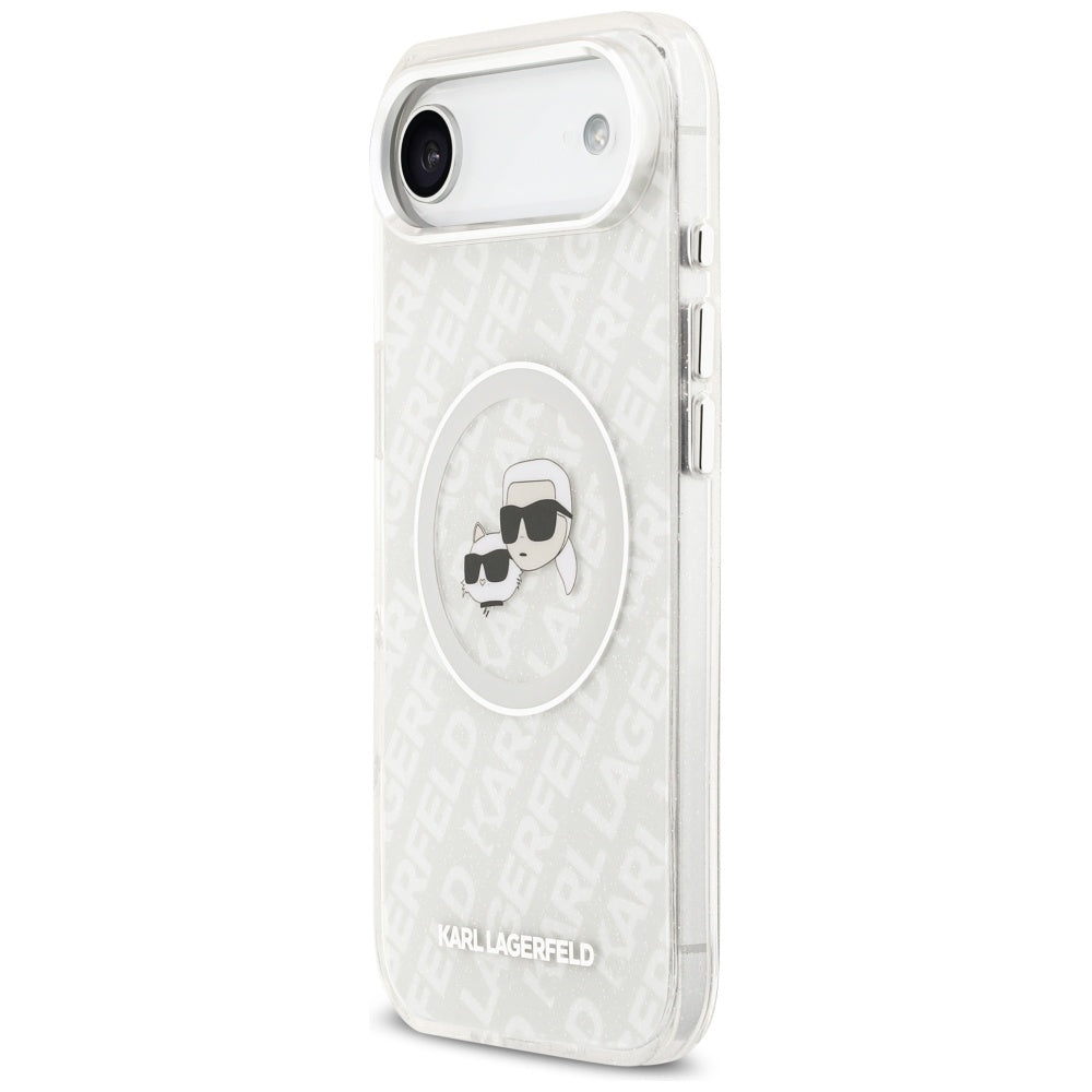 MagSafe-deksel for Apple iPhone 17 Air, Karl Lagerfeld, IML Glitter Karl & Choupette`s Heads, Grå