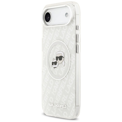 MagSafe-deksel for Apple iPhone 17 Air, Karl Lagerfeld, IML Glitter Karl & Choupette`s Heads, Grå