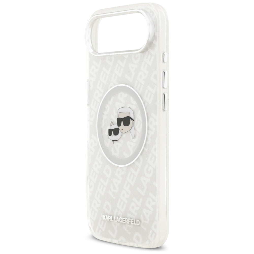 MagSafe-deksel for Apple iPhone 17 Air, Karl Lagerfeld, IML Glitter Karl & Choupette`s Heads, Grå