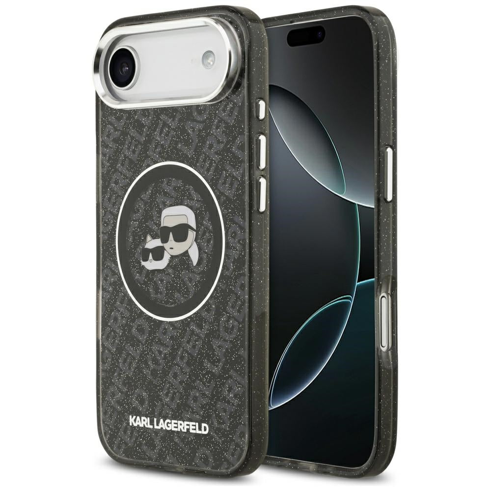 MagSafe-deksel for Apple iPhone 17 Air, Karl Lagerfeld, IML Glitter Karl & Choupette`s Heads, Svart