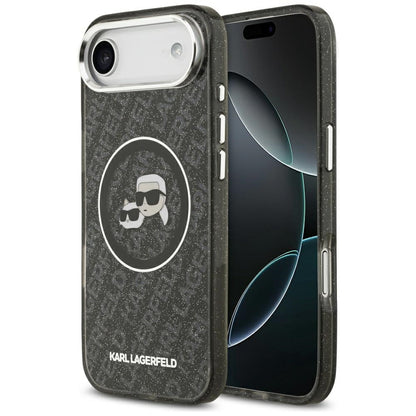MagSafe-deksel for Apple iPhone 17 Air, Karl Lagerfeld, IML Glitter Karl & Choupette`s Heads, Svart