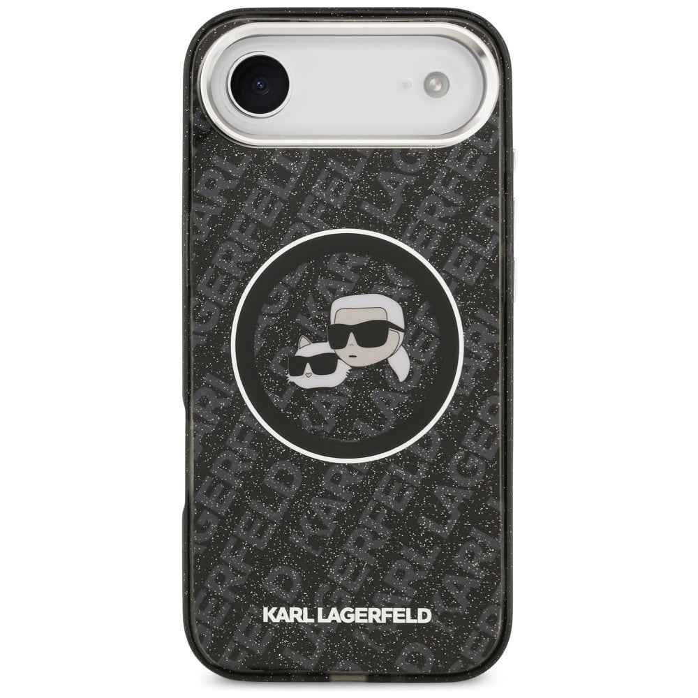 MagSafe-deksel for Apple iPhone 17 Air, Karl Lagerfeld, IML Glitter Karl & Choupette`s Heads, Svart