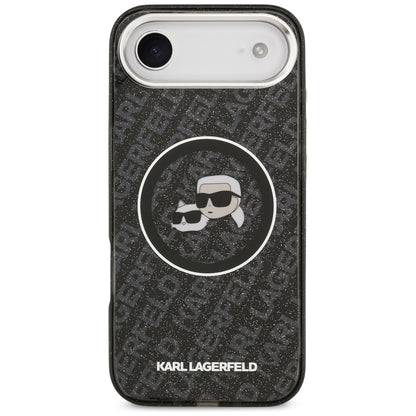 MagSafe-deksel for Apple iPhone 17 Air, Karl Lagerfeld, IML Glitter Karl & Choupette`s Heads, Svart