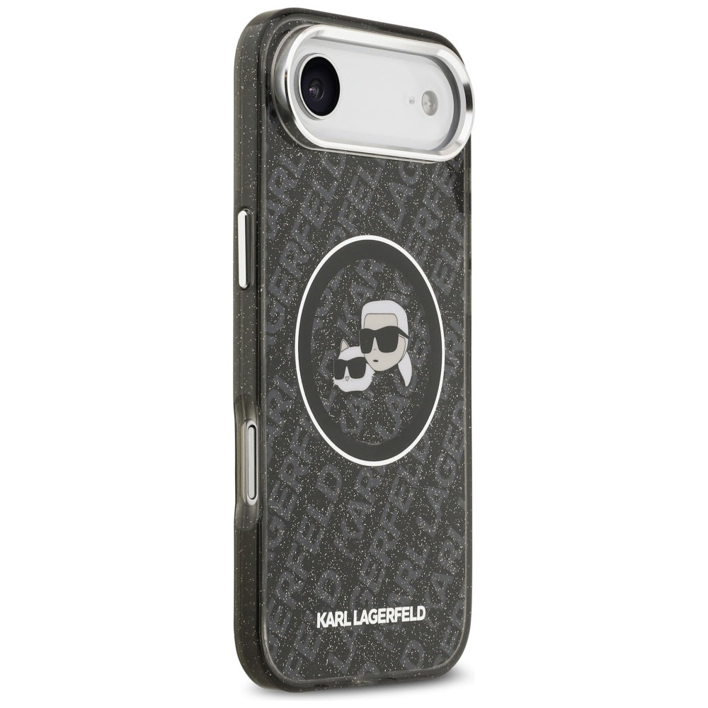 MagSafe-deksel for Apple iPhone 17 Air, Karl Lagerfeld, IML Glitter Karl & Choupette`s Heads, Svart